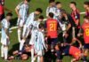 Spain vs Argentina Fight: फ़ाइनल मैच के बाद मैदान बना अखाड़ा, अर्जेंटीना और स्पेन के खिलाड़ी आपस में भिड़े वीडियो वायरल