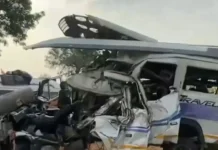 जयपुर में तीर्थयात्रियों को ले जा रही ‘ट्रैवलर’ बस ट्रक से टकराई, 3 की मौत, 25 अन्य लोग घायल